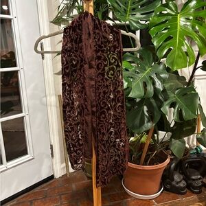Elegant Brown Velvet Scarf